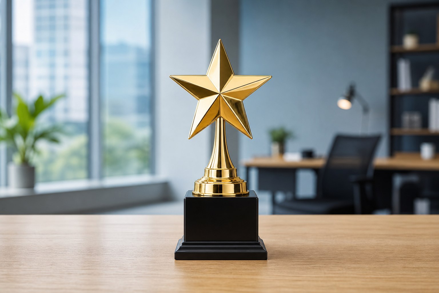 Gold star trophy representing excellence and achievement